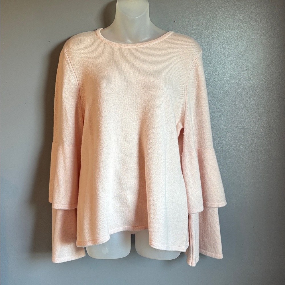 Sail to Sable wool cashmere blend double bell sleeve sweater * sz LG *